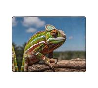 WZYWHJ Area Rugs,Living Room Floor Mats Runner Rug Non-Skip Nursery Mat Playing Carpet 63 x 48 inch Beautiful chameleon Pattern