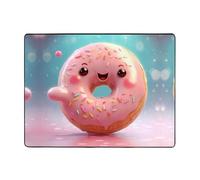 WZYWHJ Area Rugs,Living Room Floor Mats Runner Rug Non-Skip Nursery Mat Playing Carpet 63 x 48 inch Pink donuts Printed