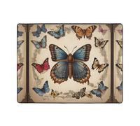 WZYWHJ Area Rugs,Living Room Floor Mats Runner Rug Non-Skip Nursery Mat Playing Carpet 63 x 48 inch Victorian Butterfly Pattern