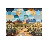 WZYWHJ Area Rugs,Living Room Floor Mats Runner Rug Non-Skip Nursery Mat Playing Carpet 63 x 48 inch Desert Hexagon Pattern