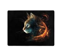 WZYWHJ Area Rugs,Living Room Floor Mats Runner Rug Non-Skip Nursery Mat Playing Carpet 63 x 48 inch An abstract cat Printed