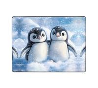 WZYWHJ Area Rugs,Living Room Floor Mats Runner Rug Non-Skip Nursery Mat Playing Carpet 63 x 48 inch A pair of little penguins Pattern