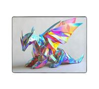 WZYWHJ Area Rugs,Living Room Floor Mats Runner Rug Non-Skip Nursery Mat Playing Carpet 63 x 48 inch Dragon Origami Pattern