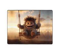 WZYWHJ Area Rugs,Living Room Floor Mats Runner Rug Non-Skip Nursery Mat Playing Carpet 63 x 48 inch The little monster on the swing Printed