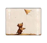 WZYWHJ Area Rugs,Living Room Floor Mats Runner Rug Non-Skip Nursery Mat Playing Carpet 63 x 48 inch Bear flying a kite Printing