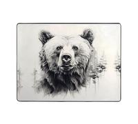 WZYWHJ Area Rugs,Living Room Floor Mats Runner Rug Non-Skip Nursery Mat Playing Carpet 63 x 48 inch Sketch bear Printed