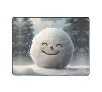 WZYWHJ Area Rugs,Living Room Floor Mats Runner Rug Non-Skip Nursery Mat Playing Carpet 63 x 48 inch Smiling Snowball Printed