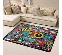 WZYWHJ Area Rugs,Living Room Floor Mats Runner Rug Non-Skip Nursery Mat Playing Carpet 63 x 48 inch Big eyes Printed