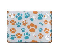 WZYWHJ Area Rugs,Living Room Floor Mats Runner Rug Non-Skip Nursery Mat Playing Carpet 80x58 inch Animal Pet Paw Printed