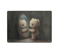 WZYWHJ Area Rugs,Living Room Floor Mats Runner Rug Non-Skip Nursery Mat Playing Carpet 80x58 inch Bear in The Mirror Pattern