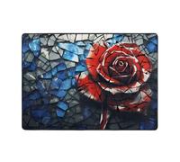 WZYWHJ Area Rugs,Living Room Floor Mats Runner Rug Non-Skip Nursery Mat Playing Carpet 80x58 inch Broken Red Rose Printed