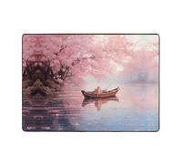 WZYWHJ Area Rugs,Living Room Floor Mats Runner Rug Non-Skip Nursery Mat Playing Carpet 80x58 inch Cherry Blossoms Fall Pattern