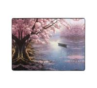 WZYWHJ Area Rugs,Living Room Floor Mats Runner Rug Non-Skip Nursery Mat Playing Carpet 80x58 inch Cherry Blossoms by The Lake Pattern