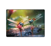 WZYWHJ Area Rugs,Living Room Floor Mats Runner Rug Non-Skip Nursery Mat Playing Carpet 80x58 inch Colorful Dragonflies Picture