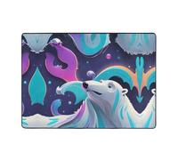 WZYWHJ Area Rugs,Living Room Floor Mats Runner Rug Non-Skip Nursery Mat Playing Carpet 80x58 inch Fluid Polar Bear Prints