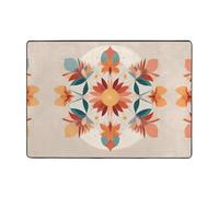 WZYWHJ Area Rugs,Living Room Floor Mats Runner Rug Non-Skip Nursery Mat Playing Carpet 80x58 inch Geometric collage flowers Pattern