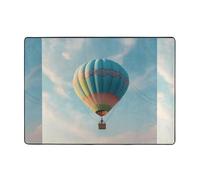 WZYWHJ Area Rugs,Living Room Floor Mats Runner Rug Non-Skip Nursery Mat Playing Carpet 80x58 inch Hot air balloon flying high Picture