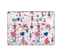 WZYWHJ Area Rugs,Living Room Floor Mats Runner Rug Non-Skip Nursery Mat Playing Carpet 80x58 inch i Love Gymnastics Printed