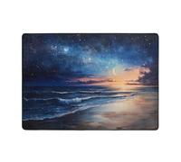 WZYWHJ Area Rugs,Living Room Floor Mats Runner Rug Non-Skip Nursery Mat Playing Carpet 80x58 inch Late night beach Picture