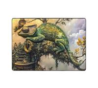 WZYWHJ Area Rugs,Living Room Floor Mats Runner Rug Non-Skip Nursery Mat Playing Carpet 80x58 inch Lying Chameleon Picture