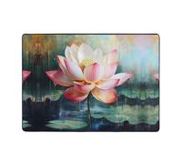 WZYWHJ Area Rugs,Living Room Floor Mats Runner Rug Non-Skip Nursery Mat Playing Carpet 80x58 inch Melting Lotus Background Printed