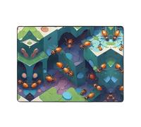 WZYWHJ Area Rugs,Living Room Floor Mats Runner Rug Non-Skip Nursery Mat Playing Carpet 80x58 inch Micro Ant Colony Prints