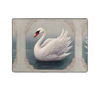 WZYWHJ Area Rugs,Living Room Floor Mats Runner Rug Non-Skip Nursery Mat Playing Carpet 80x58 inch Nice Swan Prints