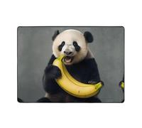WZYWHJ Area Rugs,Living Room Floor Mats Runner Rug Non-Skip Nursery Mat Playing Carpet 80x58 inch Panda eating banana Printed