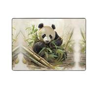 WZYWHJ Area Rugs,Living Room Floor Mats Runner Rug Non-Skip Nursery Mat Playing Carpet 80x58 inch Panda digging bamboo shoots Printed