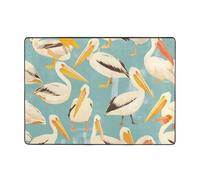 WZYWHJ Area Rugs,Living Room Floor Mats Runner Rug Non-Skip Nursery Mat Playing Carpet 80x58 inch Pelicans Art Print Printed