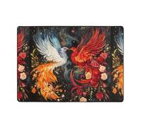 WZYWHJ Area Rugs,Living Room Floor Mats Runner Rug Non-Skip Nursery Mat Playing Carpet 80x58 inch Phoenix and Rose Picture