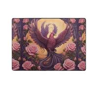 WZYWHJ Area Rugs,Living Room Floor Mats Runner Rug Non-Skip Nursery Mat Playing Carpet 80x58 inch Phoenix and Rose Picture
