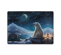 WZYWHJ Area Rugs,Living Room Floor Mats Runner Rug Non-Skip Nursery Mat Playing Carpet 80x58 inch Polar Bear Looking at The Stars Printed