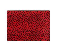 WZYWHJ Area Rugs,Living Room Floor Mats Runner Rug Non-Skip Nursery Mat Playing Carpet 80x58 inch red leopard pattern Printed