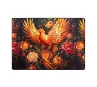 WZYWHJ Area Rugs,Living Room Floor Mats Runner Rug Non-Skip Nursery Mat Playing Carpet 80x58 inch Red Phoenix Picture