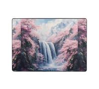 WZYWHJ Area Rugs,Living Room Floor Mats Runner Rug Non-Skip Nursery Mat Playing Carpet 80x58 inch Sakura Waterfall Picture