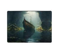 WZYWHJ Area Rugs,Living Room Floor Mats Runner Rug Non-Skip Nursery Mat Playing Carpet 80x58 inch Shipwreck at The Bottom of The Lake Printed