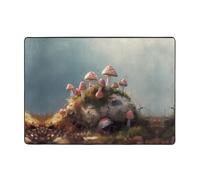 WZYWHJ Area Rugs,Living Room Floor Mats Runner Rug Non-Skip Nursery Mat Playing Carpet 80x58 inch Small Mushrooms on The Soil Printed