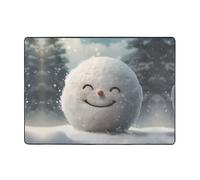 WZYWHJ Area Rugs,Living Room Floor Mats Runner Rug Non-Skip Nursery Mat Playing Carpet 80x58 inch Smiling Snowball Printed