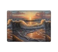 WZYWHJ Area Rugs,Living Room Floor Mats Runner Rug Non-Skip Nursery Mat Playing Carpet 80x58 inch Sunrise at the seaside Picture