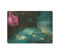 WZYWHJ Area Rugs,Living Room Floor Mats Runner Rug Non-Skip Nursery Mat Playing Carpet 80x58 inch Technology Grid Picture
