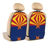 WZYWHJ Arizona Flag Picture Car seat Anti Kick Storage pad 2 Pieces, Multi-Functional Storage Bag seat Protector After Installation
