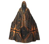 WZYWHJ Art Deco Circuit Prints aldult Quality Cosplay Poncho Hooded Cloak for men and women Halloween