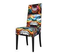 WZYWHJ Art Graffiti Clown Printed Detachable Chair Cover Quick Installation and Easy Maintenance Suitable for Square Chair Backs