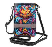 WZYWHJ Art Graffiti Fox Printed Leather Crossbody Flap Phone Bag - Versatile Gift for Women Walking, Camping, Shopping, and Travel