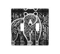 WZYWHJ Asian Black Bear Sketch Printed Decorative Wall Plate 4.5x4.5 Inches Durable and Stylish for Residential and Commercial Areas