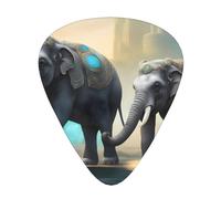 Wzywhj Asian Elephants Pattern Guitar Pick Easy Grip Uke Picks For Your Bass, Ukulele, Acoustic And Electric Guitar，12 Piece