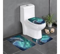 WZYWHJ Aurora Polar Bear Printing Quality Bathroom mat sets of 4 Bathroom Floor Mats, durable,Does Easy to clean Suitable for bathroom and toilet