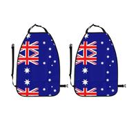 WZYWHJ Australian flag Picture Car rear seat anti kick pad 2-piece set multifunctional storage bag seat cover protector
