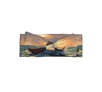 WZYWHJ Bamboo raft on the sea Printing baby bow headbands and elastic soft hair accessories for newborns and girls